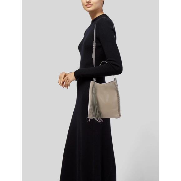 Allsaints Pearl Mini Hobo Crossbody Bucket Bag With Tassel Accent - Picture 1 of 10